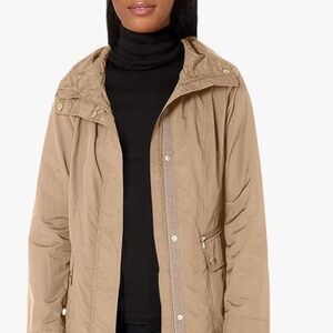 Cole Haan Women's Back Bow Packable Hooded Rain Jacket
